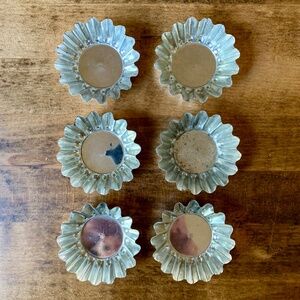 Swedish Sandbakkel Tartlet Molds 6 Fluted Metal Baking Forms Round Fluted
